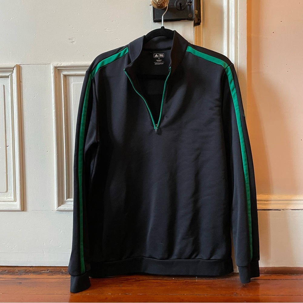 Adidas half zip pullover. Navy blue and green. Men’s M.